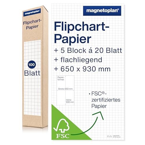 Magnetoplan Flipchartpapier 70 G 5 Block a 20 Blatt Produktbild img1 L