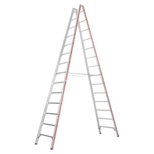 HYMER Sprossenstehleiter beids. 2x14 Sprossen AH 4,75m Produktbild img1 L