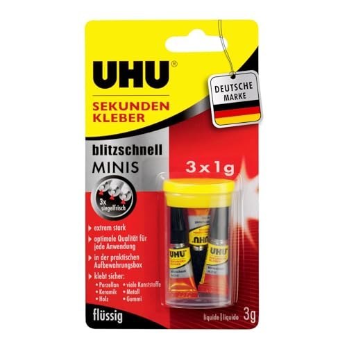 UHU Sekundenkleber blitz- schnell MINIS 3x1g Produktbild img1 L