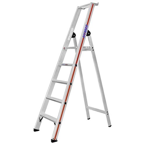 HYMER Stufenstehleiter Plattf. eins. 5 Stufen AH 2,66m Produktbild img1 L