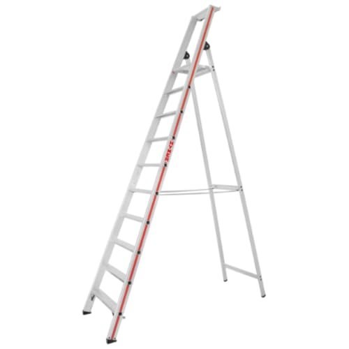 HYMER Stufenstehleiter Plattf. eins. 10 Stufen AH 3,82m Produktbild img1 L