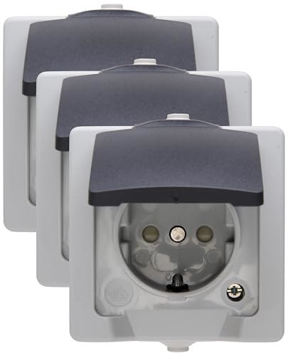 Kopp Schutzkontakt-Steckdose AP-FR, Nautic grau Produktbild img1 L