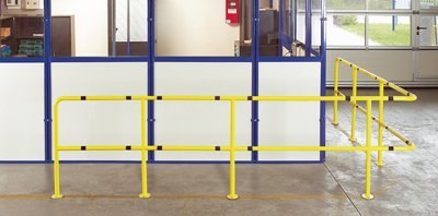 Schutzgeländer 45 Grad Bogen, VE2 Stück gelb RAL1018 L200x200 mm L200x200 mm Produktbild img1 L