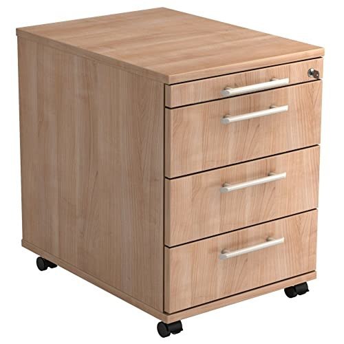 Rollcontainer Nussbaum 428x580x590 mm 3 Schübe Produktbild img1 L