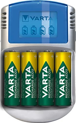 VARTA Ladegerät LCD Charger für4 Akkus AA/AAA mit 4Akkus AA 2600mAh, Adapter12VKabel Produktbild img1 L