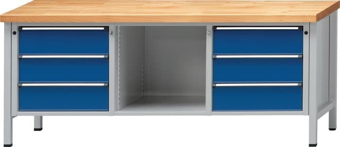 Anke Serie V 2000 x 700 x 840/850, lichtgrau/enzianblau Produktbild img1 L