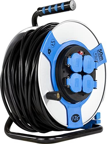 REV Kabeltrommel 50m Stahl IP44 4-fach s t-rt H05VV-F 3G1,5 Produktbild img1 L