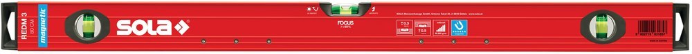 SOLA Magnet-Wasserwaage LM REDM 3 100cm pulverbeschichtet Produktbild img1 L