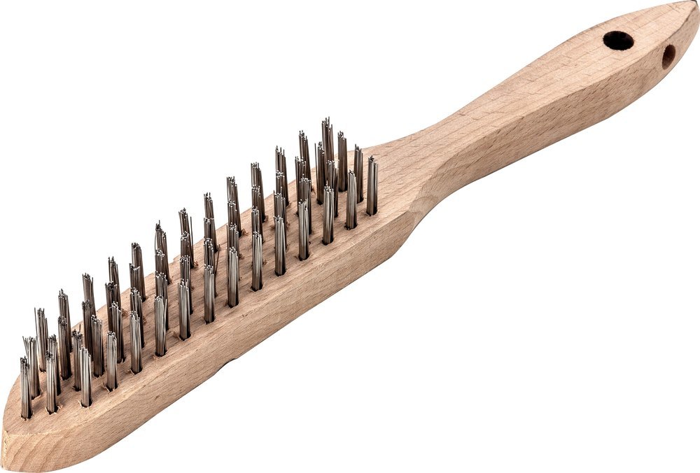 Lessmann Handdrahtbürste V4A glatt 3-reihig 0,3mm Produktbild img1 L