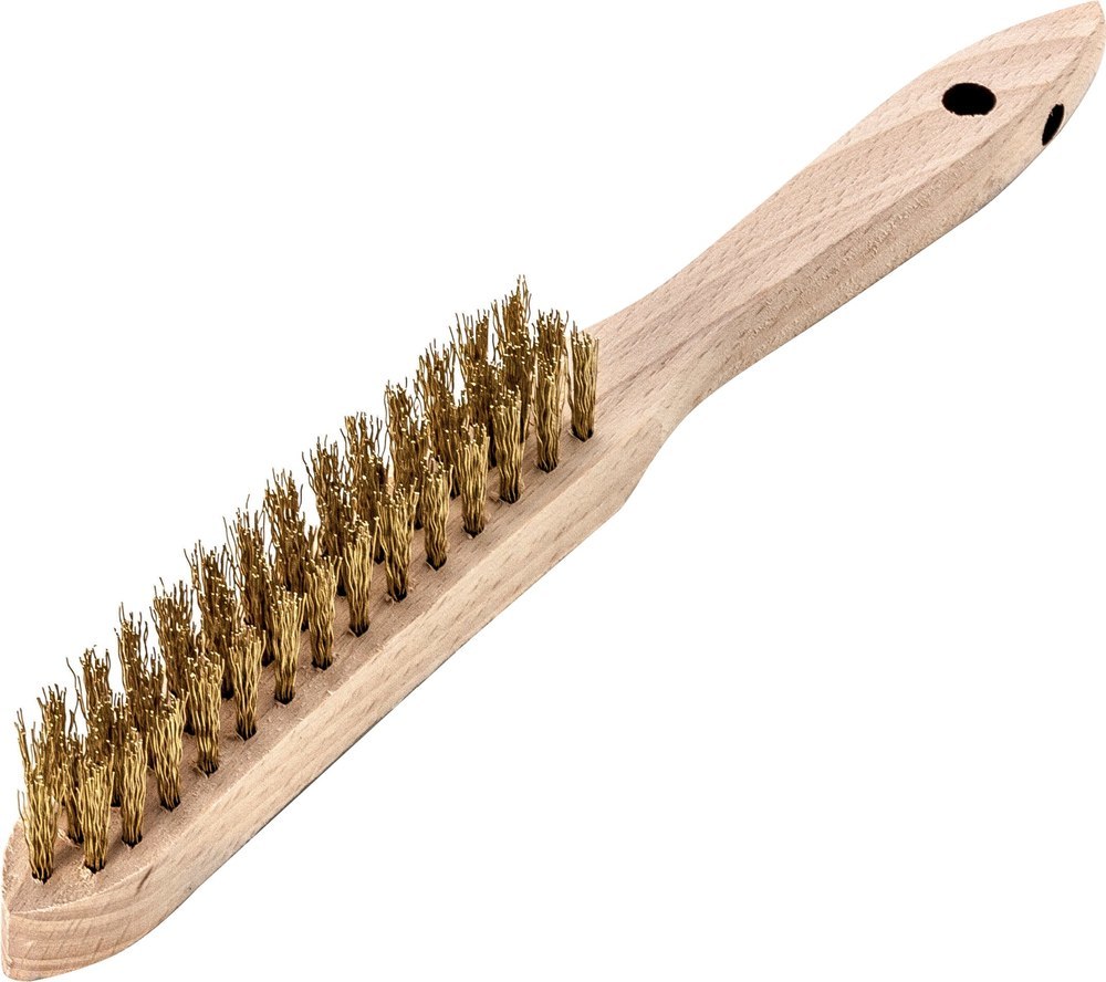 Lessmann Handdrahtbürste Messing gewellt 0,35mm 3-reihig Produktbild img1 L