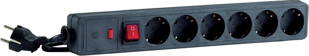 HEDI Steckdosenleiste 6-fach H05VV-F3G1, 0 1,4m IP20 mit Überspannungsschutz Hedi Produktbild img1 L