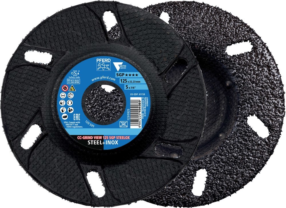 PFERD Schleifscheibe SGP VIEW CC-GRIND-R OBUST STEELOX 125mm VICTOGRAIN Pferd Produktbild img1 L