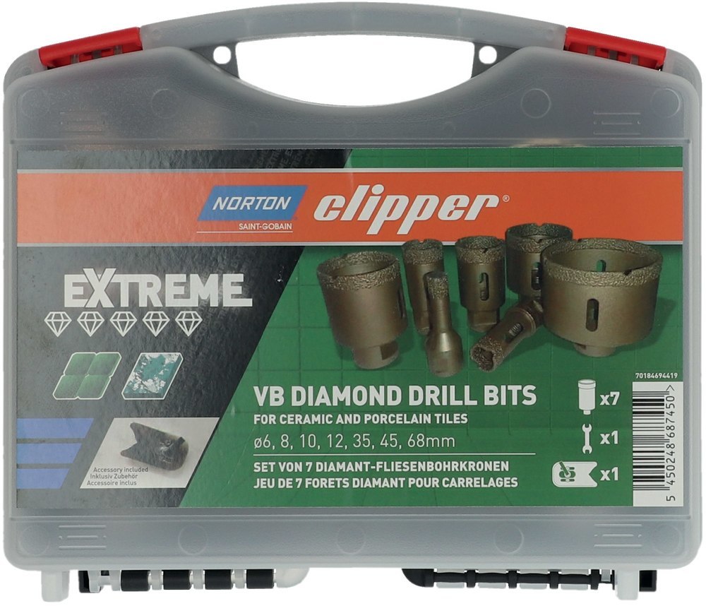 CLIPPER Fliesenbohrkoffer f. Wks 6,8,10, 12,35,45,68mm Produktbild img1 L