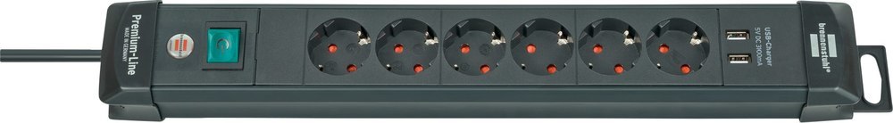 brennenstuhl Steckdosenleiste 6-fach H05VV-F3G1,5 3m Premium-Line USB Produktbild img1 L