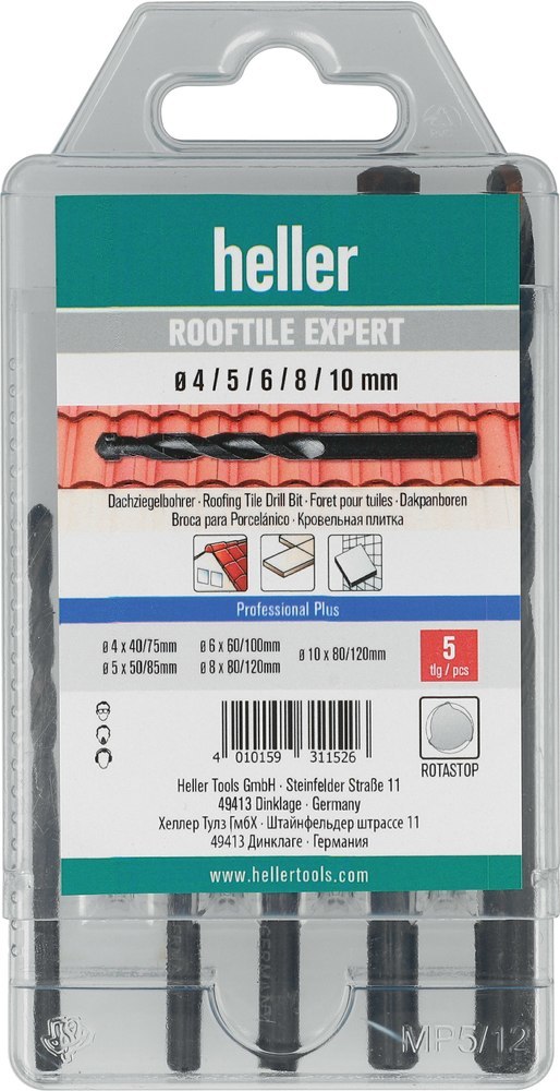 heller Dachziegelbohrer-Satz ROOFTILE EXPERT 5-tlg., 4/5/6/8/10mm Produktbild img1 L