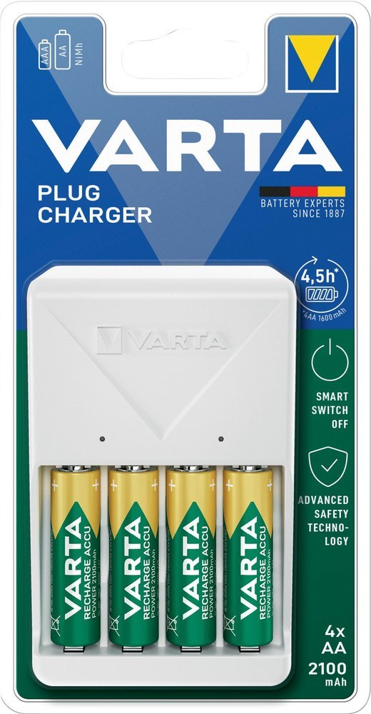 VARTA Plug Charger 4x AA 56706 2100mAh Produktbild img1 L