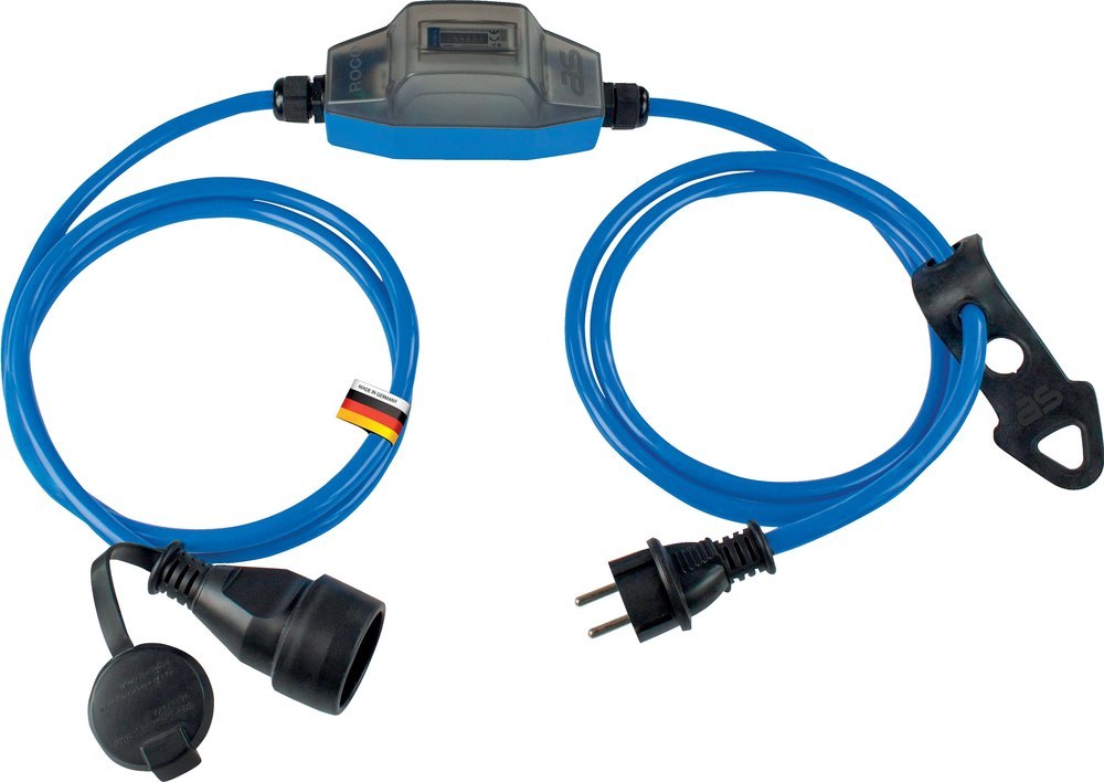 as Schwabe TechnikProdukte Stromzähler "ROCO 1" 230V MIDStromzähler ROCO im Kunststoffgehäuse1. Seite: 1,5m H07BQ-F 3G2,5 blau mit Schutzkontaktstecker2. Seite: 1,5m H07BQ-F Produktbild img1 L