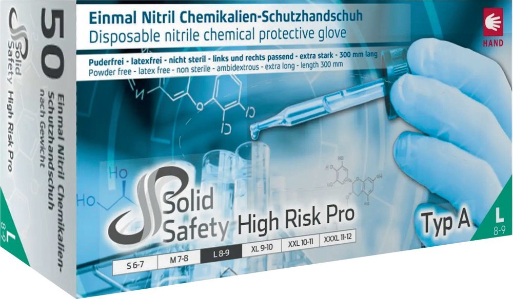 AMPri Einweghandschuhe Nitril HIGH RISK PRO puderfrei Gr.M Produktbild img1 L