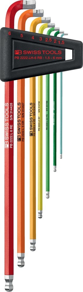 PB Winkelschraubendreher- Satz im Kunststoffhalter 7-teilig1,5-6 90-100Grad Rainbow Produktbild img1 L