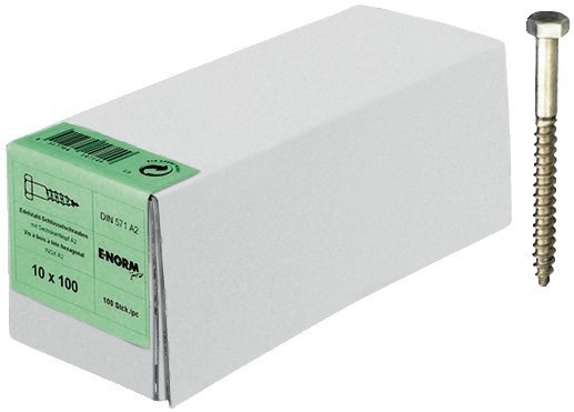 E-NORMpro DIN 571 Sechskant-Holzschraube, Edelstahl A2 Produktbild img1 L