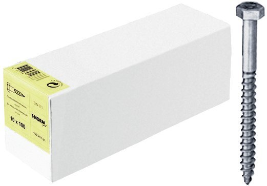 E-NORMpro DIN 571 Sechskant-Holzschrauben, galvanisch verzinkt Produktbild img1 L