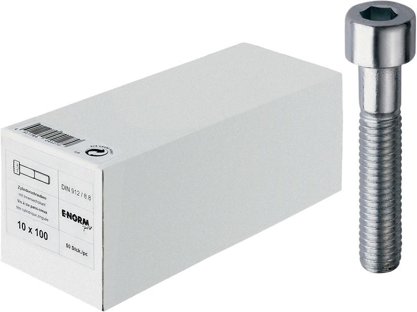 E-NORMpro Zylinderschraube DIN 912-8.8, galvanisch verzinkt Produktbild img1 L
