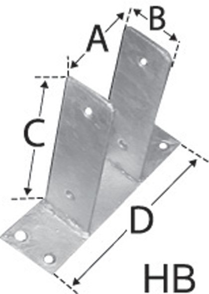 hadra HB-Pfostenträger zum Aufdübeln, feuerverzinkt Produktbild img1 L