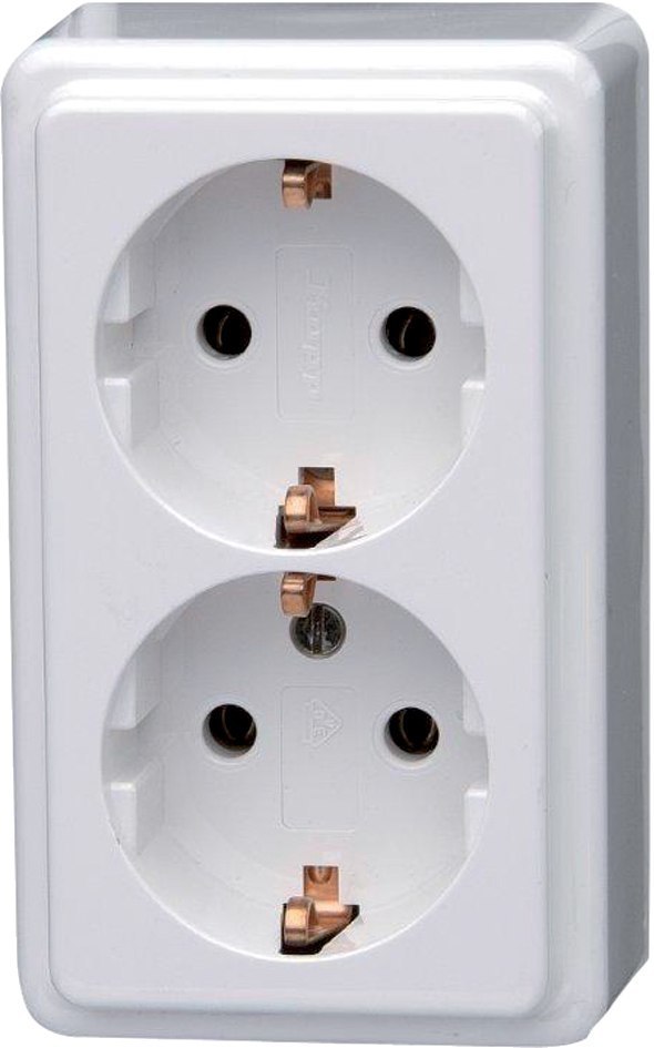 Kopp Steckdose 2-fach arktis weiss AP Produktbild img1 L