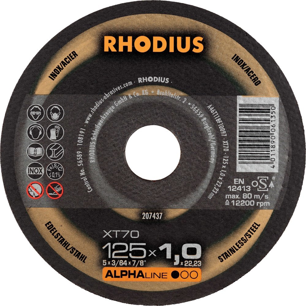 RHODIUS Trennscheibe XT70 für die Edelstahlbearbeitung Produktbild img1 L