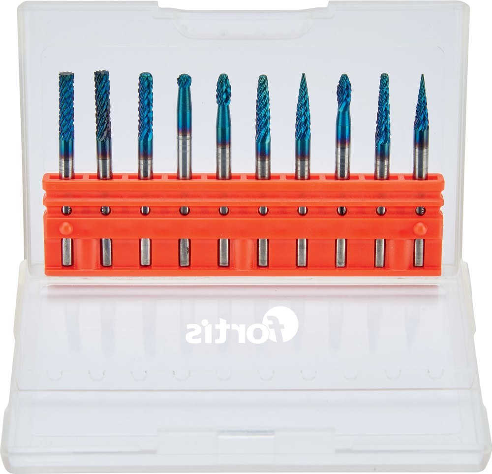 fortis Werkzeuge Kleinfrässtift-Satz HM 3mm 10-teilig beschichtet Produktbild img1 L