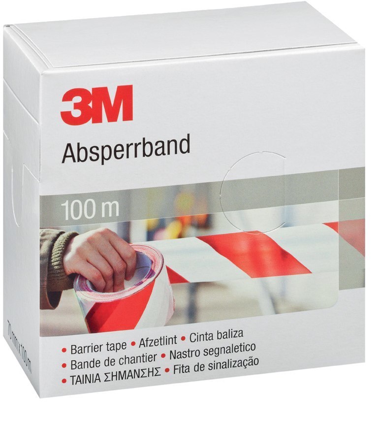 3M Absperrband 70mm x 100m rot-weiß Produktbild img1 L