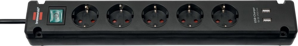 brennenstuhl Steckdosenleiste 5-fach H05 VV-F3G1,5 3m Bremounta USB Brennenstuhl Produktbild img1 L
