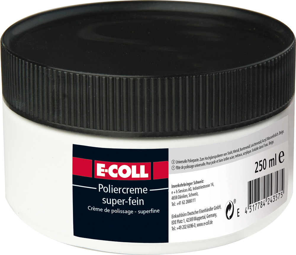 E-COLL Poliercreme superfein beige silikonfrei, wasserlöslich, 250ml Dose Produktbild img1 L