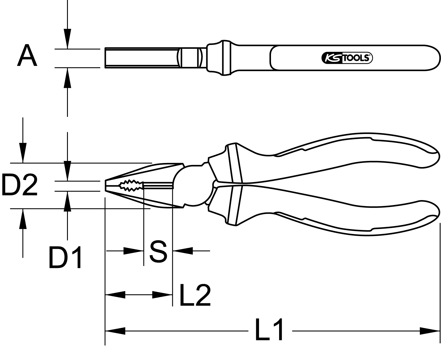 KS Tools ERGOTORQUE VDE Kombizange, 185mm Produktbild img3 L