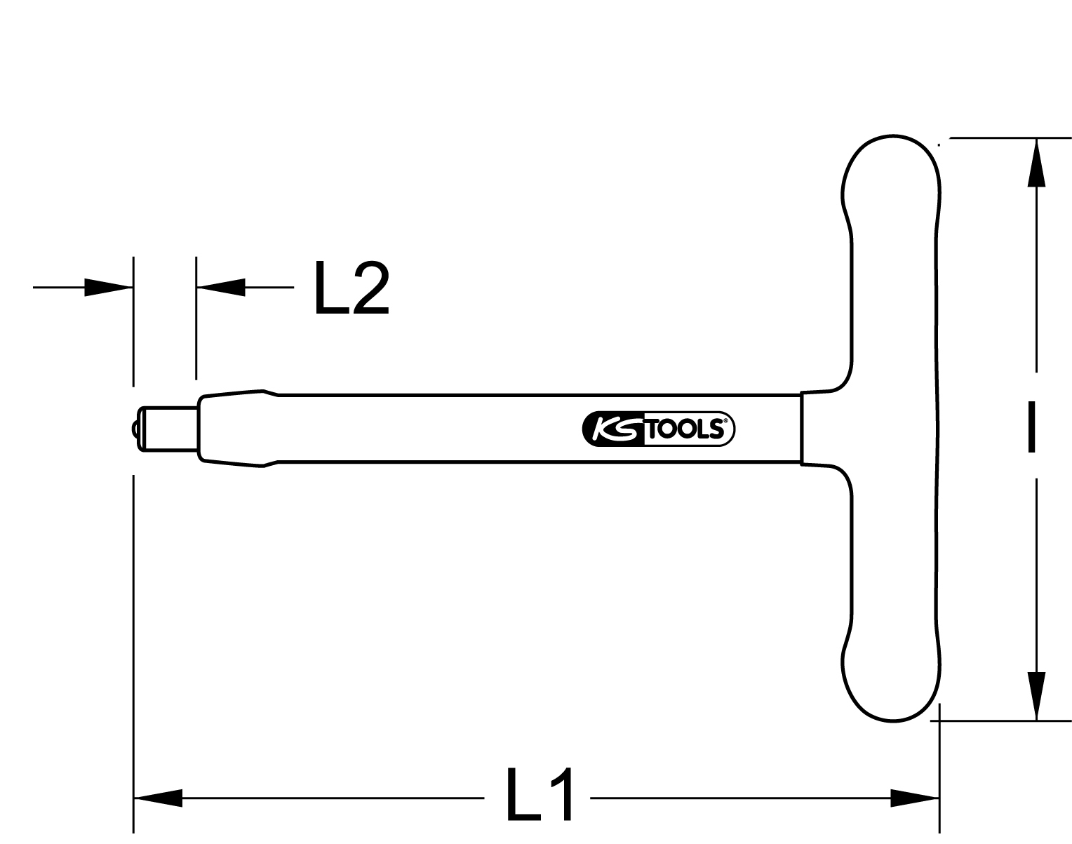 KS Tools 1/2" T-Griff-Aufsteckschlüssel mit Schutzisolierung und Schraubenarretierung, 200mm Produktbild img2 L