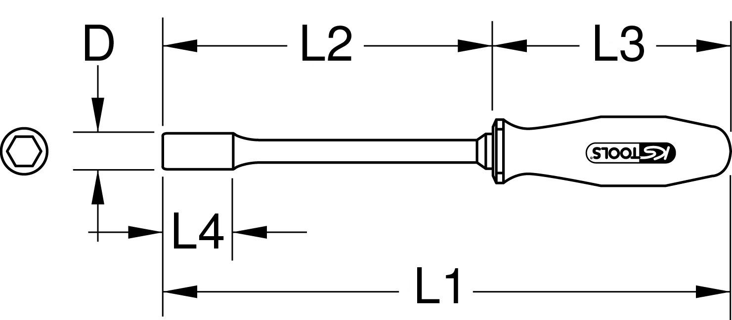 KS Tools Stecknuss-Schraubendreher mit Schutzisolierung, 5,5mm Produktbild img2 L