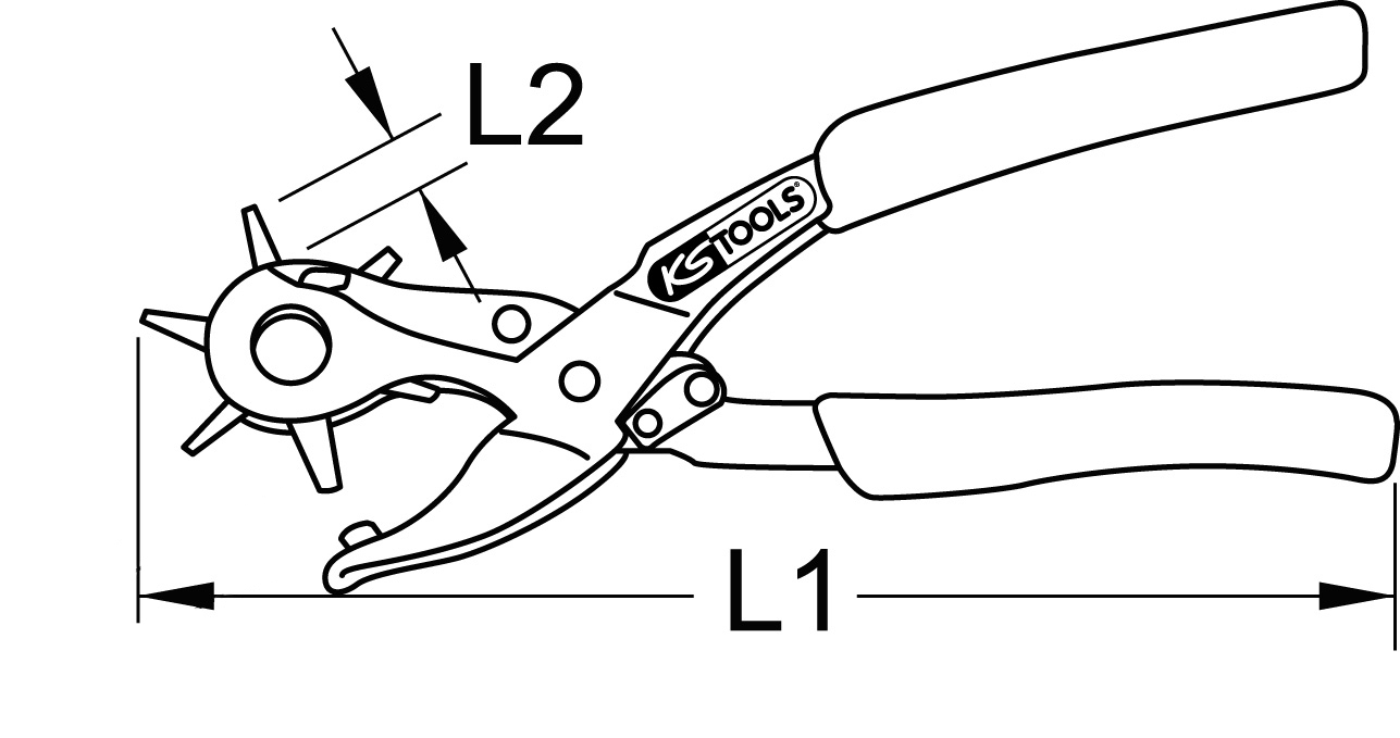 KS Tools Revolverlochzange, hebelübersetzt, 250mm Produktbild img3 L