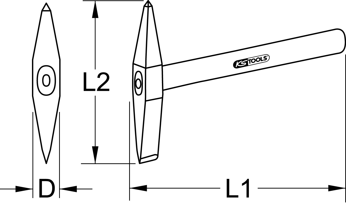 KS Tools EDELSTAHL Schweißerhammer, 300g Produktbild img3 L