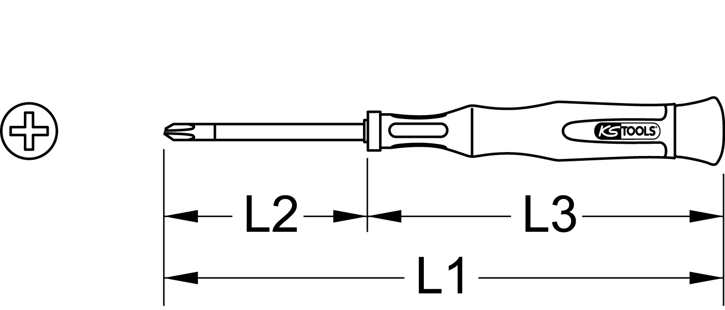 KS Tools Feinmechanik-Schraubendreher, PH0x2,4mm Produktbild img2 L