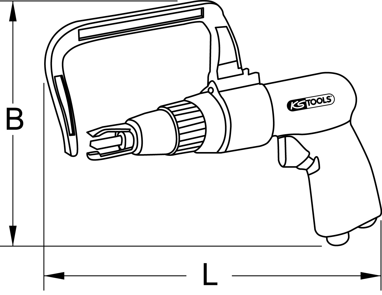 KS Tools 1/2" Druckluft-Schweißpunkt-Bohrermaschine Produktbild img2 L