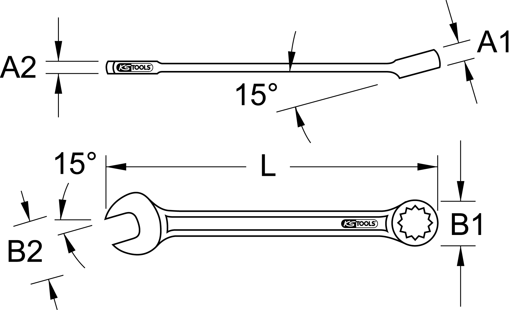 KS Tools Ringmaulschlüssel, abgewinkelt, 10mm Produktbild img3 L