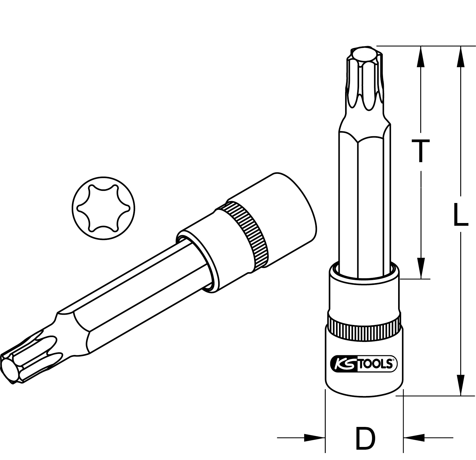 KS Tools 1/2" Bit-Stecknuss für Torx-Schrauben T50 Produktbild img1 L