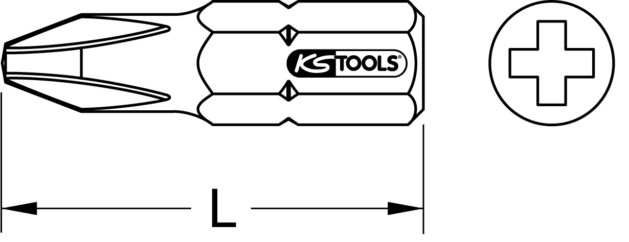 KS Tools 1/4" Bit PH, 25mm, PH1 Produktbild img2 L