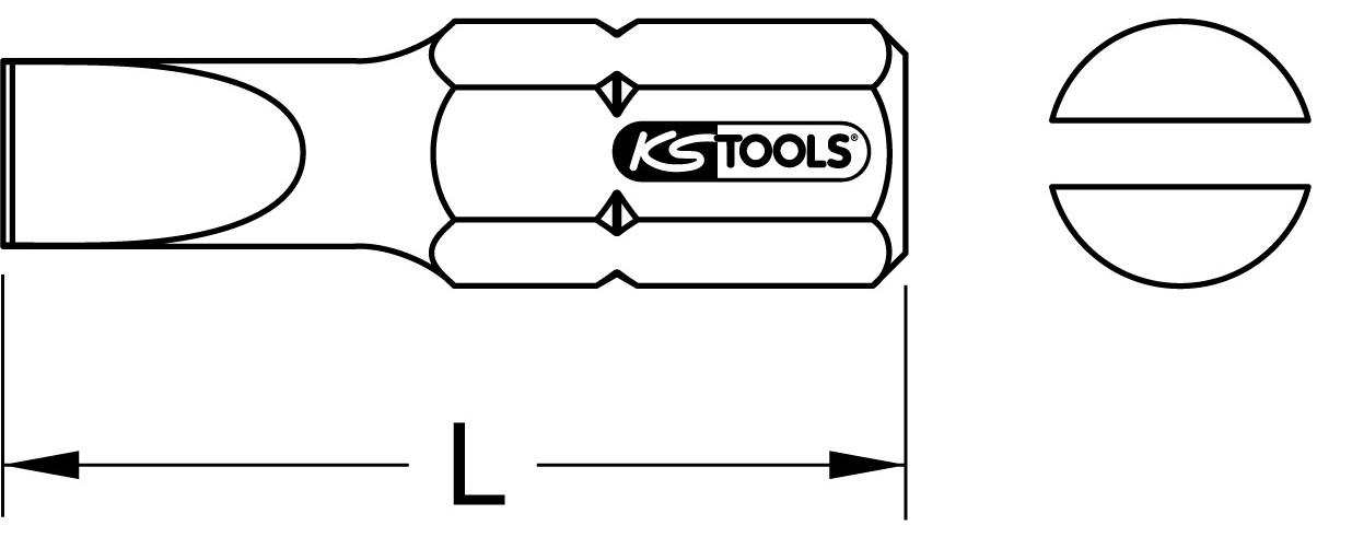 KS Tools 1/4" Bit Schlitz, 25mm, 4mm Produktbild img2 L
