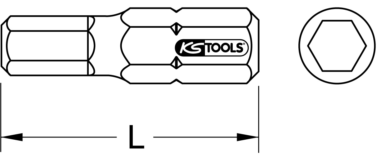 KS Tools 1/4" Bit Innensechskant, 25mm, 3mm Produktbild img2 L