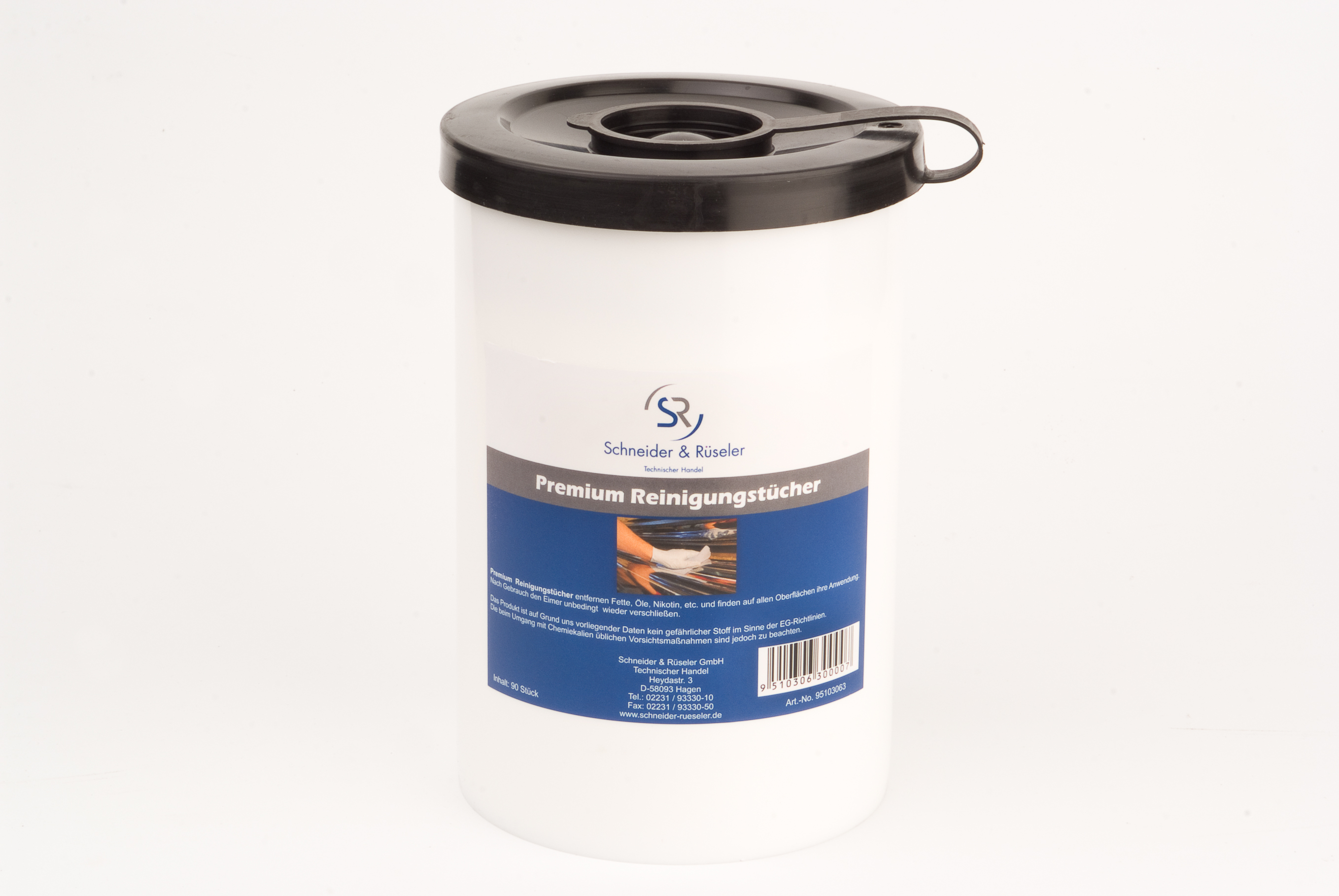 SCHNEIDER & RÜSELER Premium Reinigungstücher, Eimer a 90 Tücher Power Wipes Produktbild img1 L