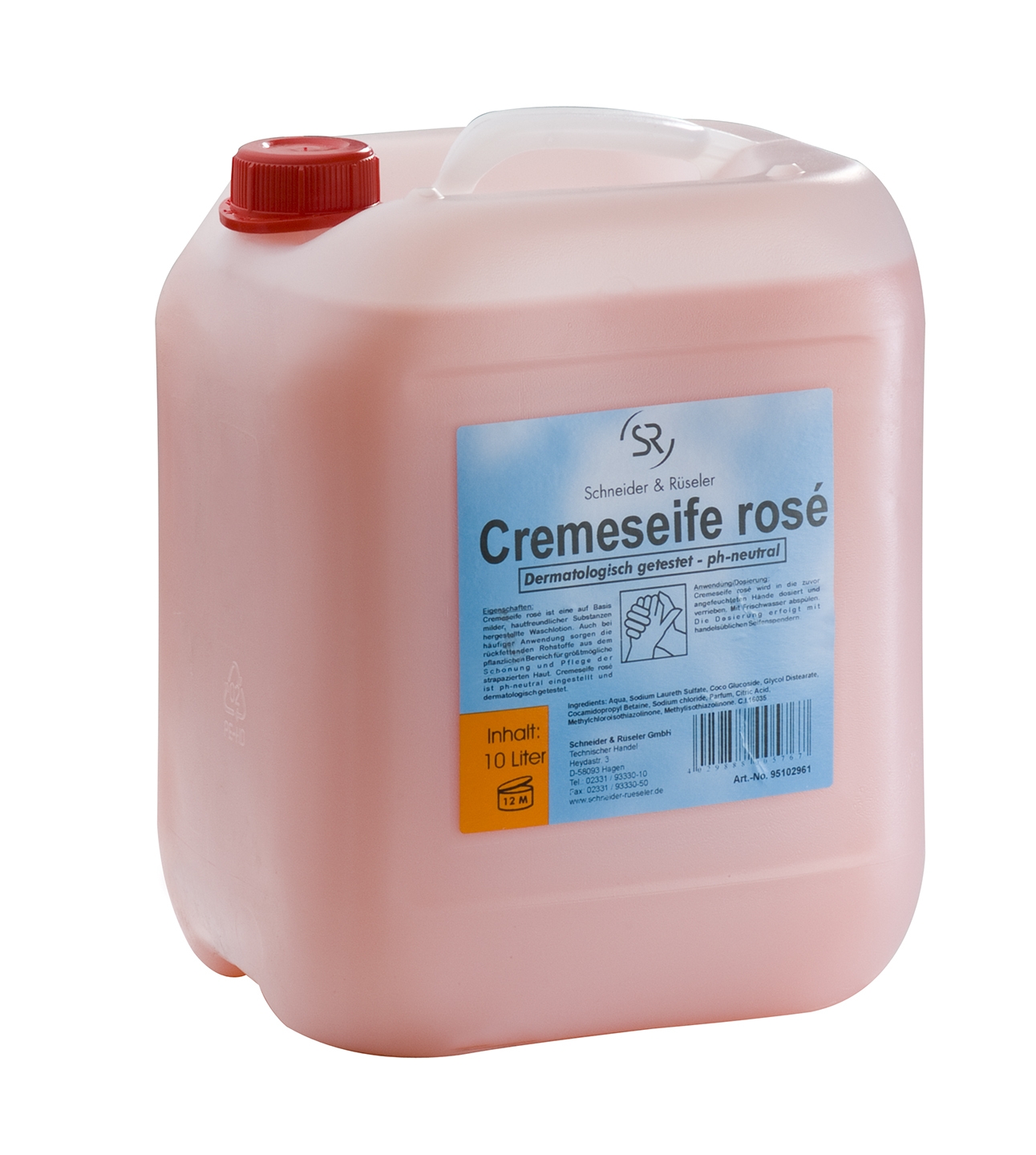 SCHNEIDER & RÜSELER Cremeseife rose, Kanister a 10 Liter Produktbild img1 L