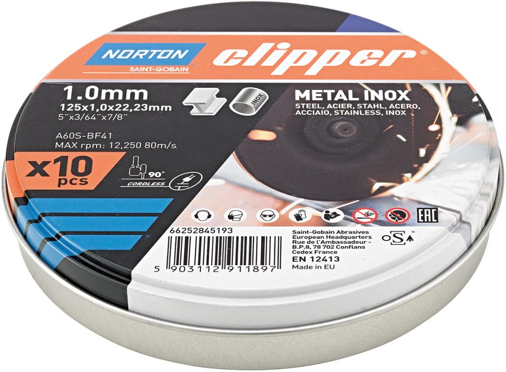 CLIPPER Trennscheibe Metall-Inox 10x A60 S-125x1.0x22.23 Produktbild img1 L