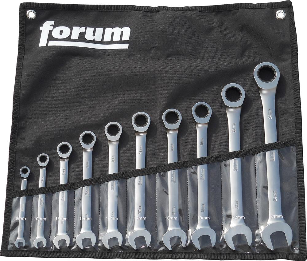 FORUM Maulschlüssel mit Ringratsche 10-teilig gerade 8-24mm Produktbild img1 L