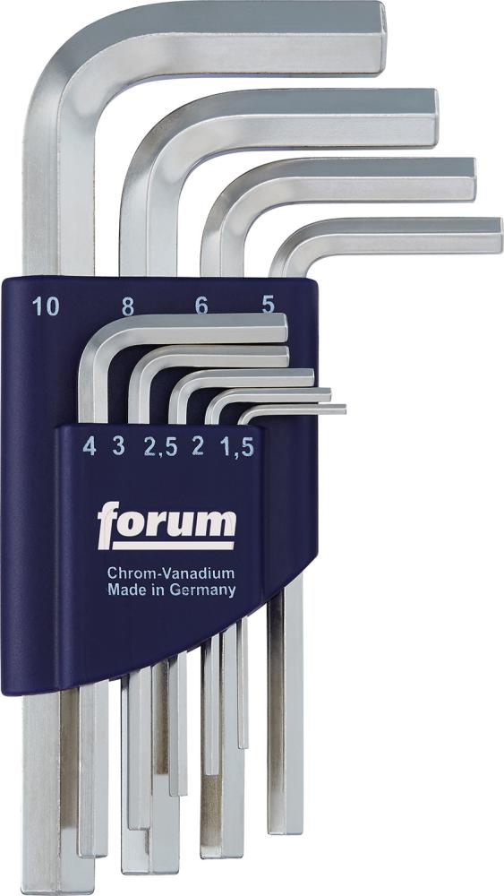 FORUM Winkelschraubendreher-Satz, 6-kant, metrisch, kurz, vernickelt, Kunststoffhalter Produktbild img1 L